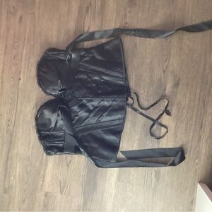 Chic Black Satin Women's Bustier